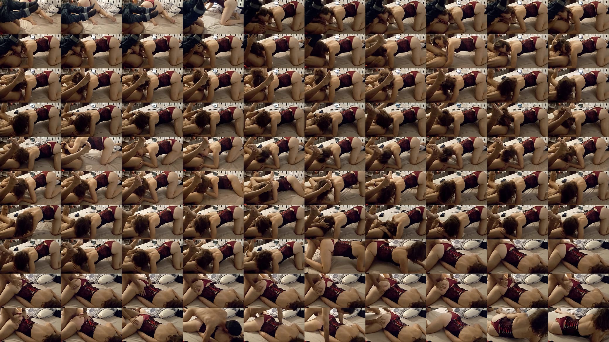 Amoul Solo, 1101 (02) - Amateur French Slut,  Satin Lingerie Set, Thong and Bra, Heels, Doggy Style, Blowjob, Rimming, POV 预览图