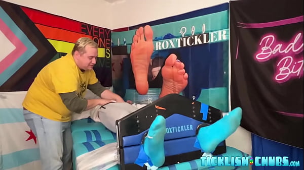 Skinny amateur Chase laughs while tickle tormen...