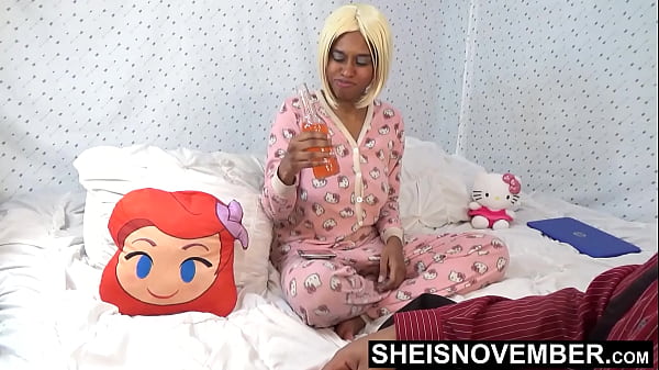 HD My Step Mother Husband Sneaking Into My Room For Play With My Ass Cheeks And Shaved Pussy, In My Hello Kitty PJ's, Skinny Blonde Ebony Stepdaughter Sheisnovember Booty Squeeze By Pervert Step Dad, Spread Young Asshole Closeup By Msnovember