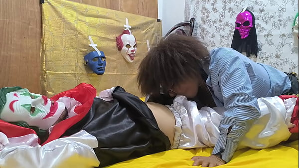 Confident stepdad!! He dressed up as a clown for Halloween and dominated me like a whore in bed.