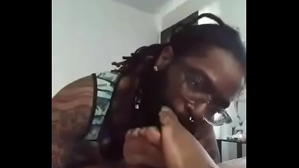 Giving my chichi a foot massage an worship