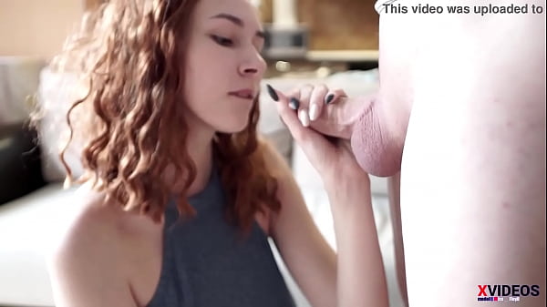 Redhead Babe Sucks My Cock! Cum on his girlfriend's face!
