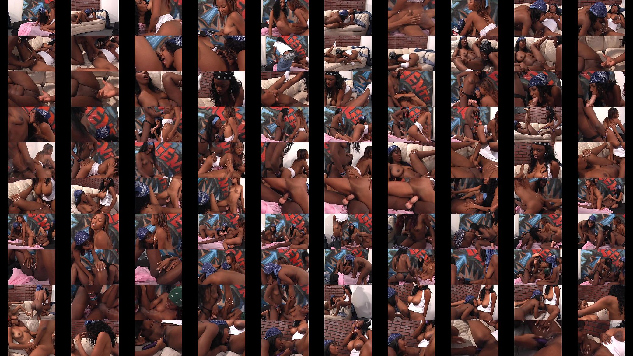 Few Hip Hop black babes lick each others twat and get toys in twats 预览图