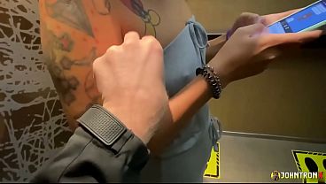 JohnTronX - Fucking a slutty hot tattooed babe in a bathroom