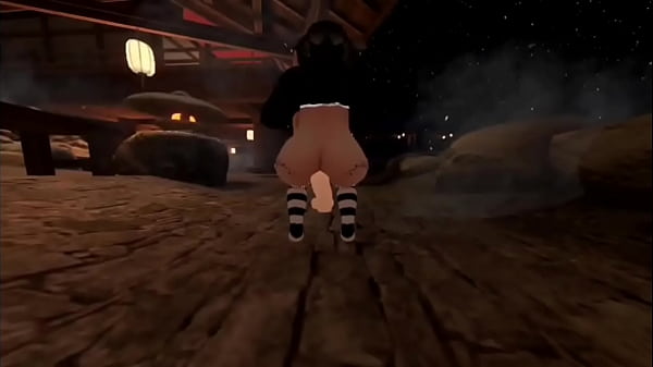 Femboy rides dildo at hot springs