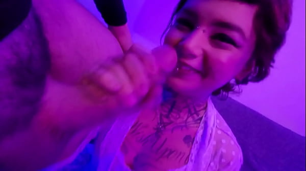 Cute Alt Teen fucks lucky guy and ends with her mouth filled with creamy cum! free