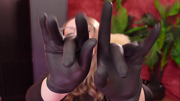 ASMR nitrile gloves and oil.