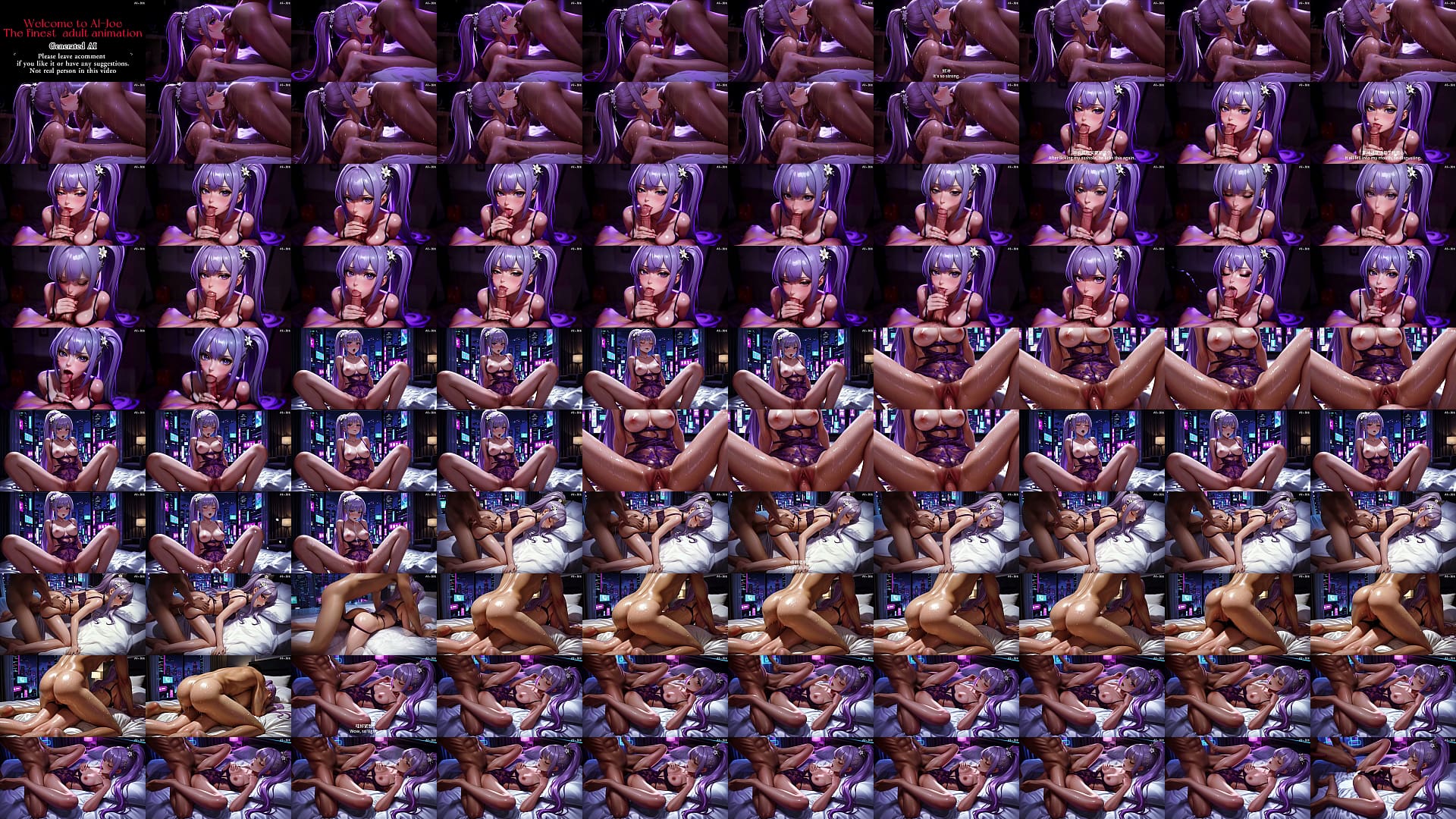 A beautiful woman with a purple high ponytail, offering you a unique allure. episode 2 AI-generated 预览图