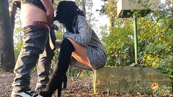 Risky outdoor sex and cum on Tits - Maria Kalos