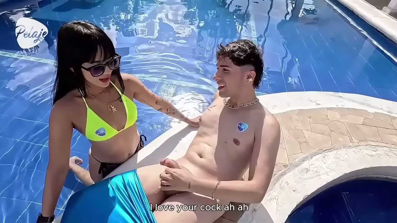A sad Latina finds a merman and decides to suck his cock and fuck him.