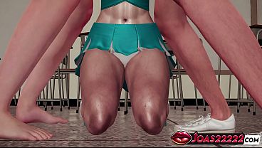 Gangbang Hentai Featuring Cheerleader Leila 3D Animation - Sloppy Blowjob & Handjob for Two Big Dicks, Intense Doggystyle Fuck While Deepthroated in All Holes, Cowgirl Double Penetration Leading to a Massive Cumshot