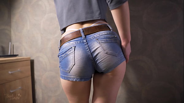Sexy MILF In Tight Denim Shorts Flashing White Thong Whale Tail