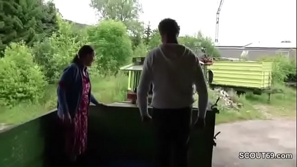Farmer is looking for a pig - MILF has it on the tractor with strangers