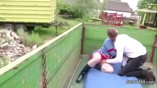 Farmer is looking for a pig - MILF has it on the tractor with strangers