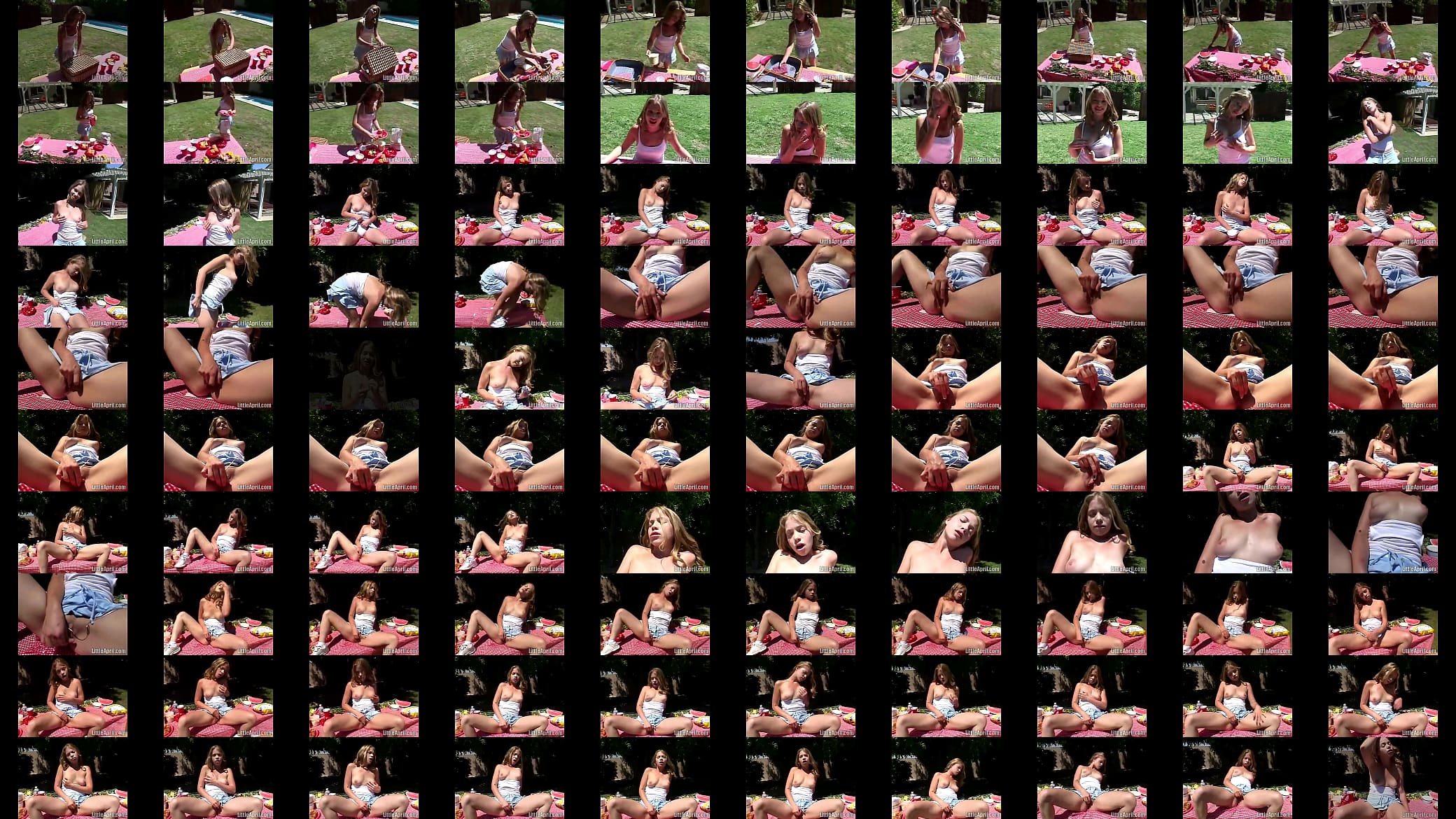 Little April Fingering Pussy at picnic outdoor 预览图