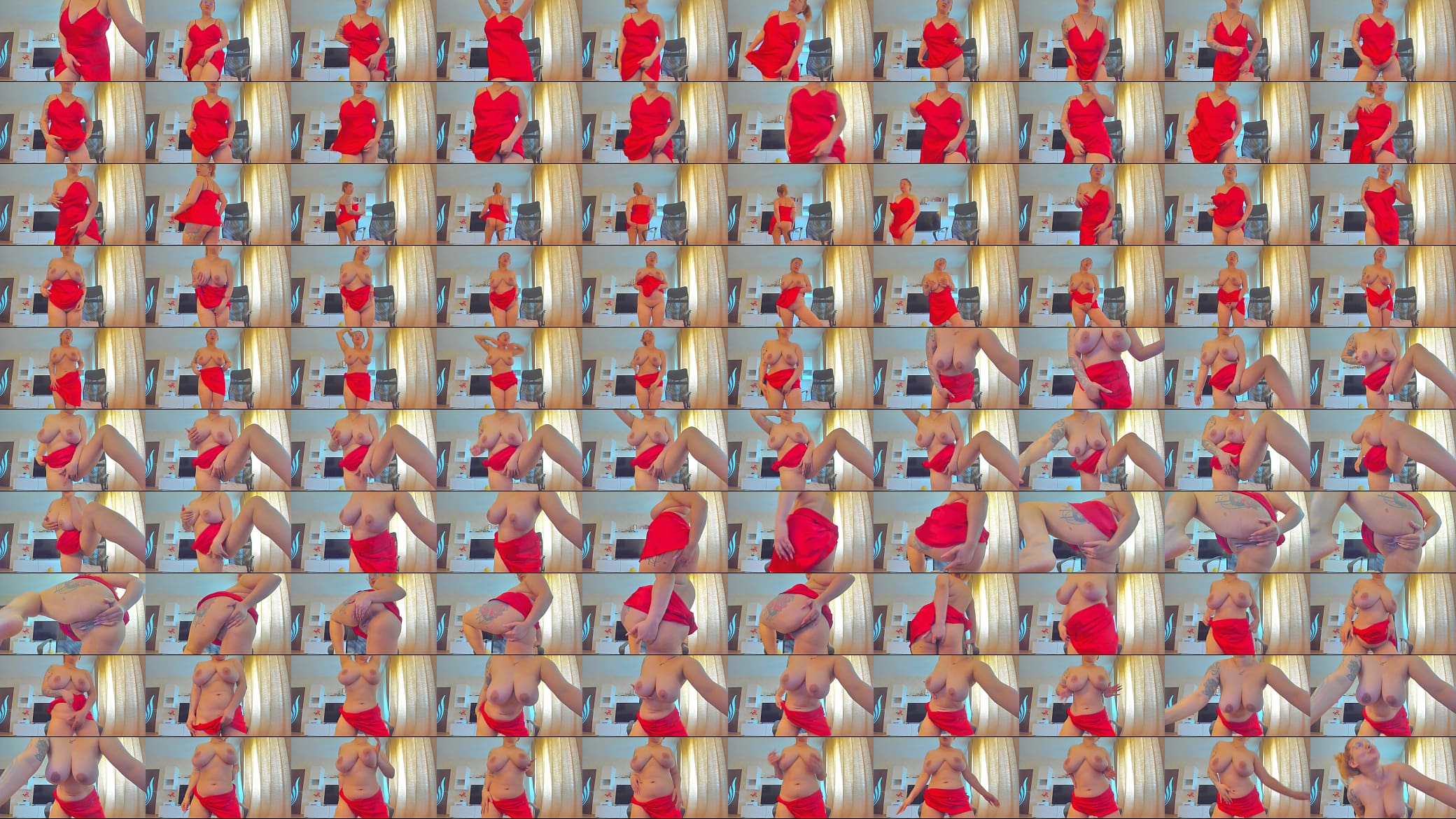Hot red dress sexy big boobs girl 预览图