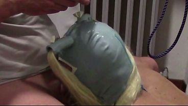 Blonde MILF with pigtails takes cock and cums in her mouth