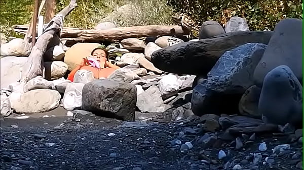 I discover a woman by the river all alone masturbating and getting her pussy licked
