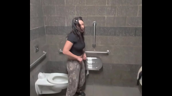 Download Video - Slut Wife Sneaking in Gas Station Restroom to get FUCKED