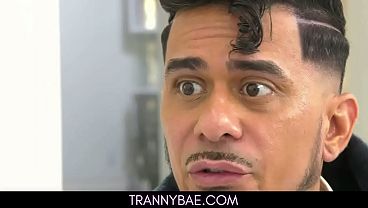 Latino Stud Gets Anal Wrecked by Shemale