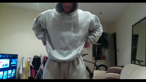 Sweaty after gym muscle worship with jerking and huge cumshot