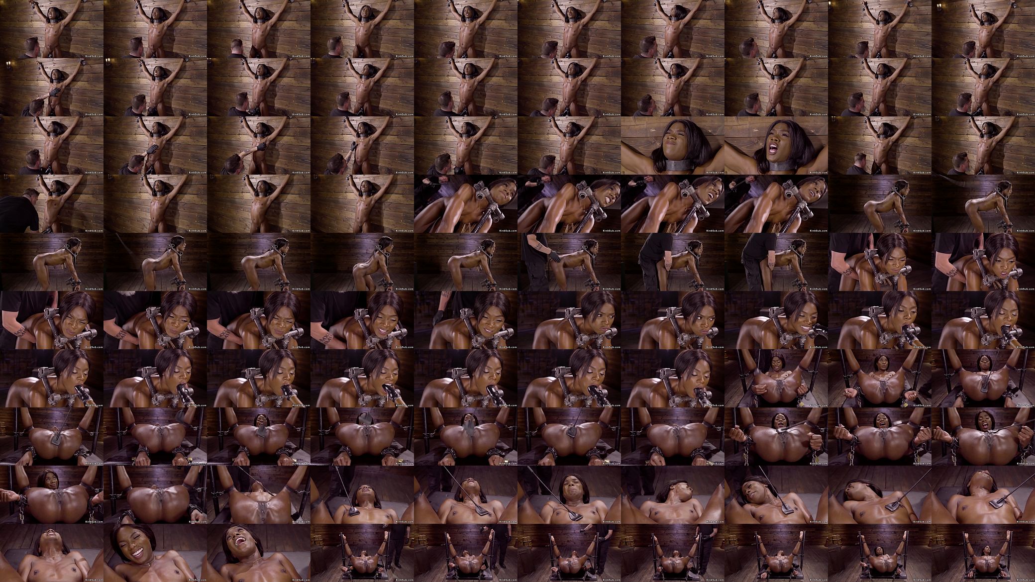 Small tits ebony sub in device bondage 预览图