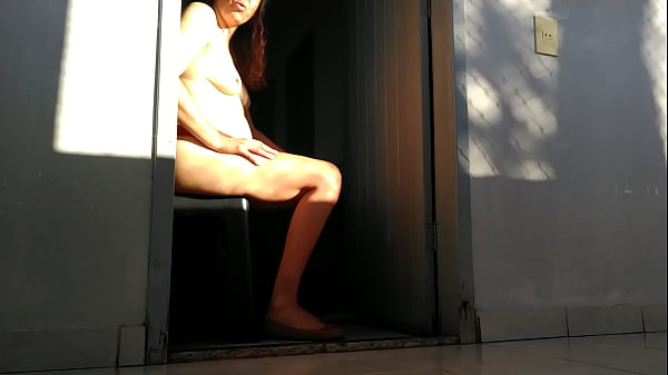 Real wife discipline husband on balcony for every neighborhood hear