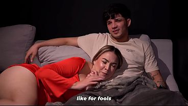 Stepsiblings watch TV alone at home - Wow, my stepbrother has a big dick