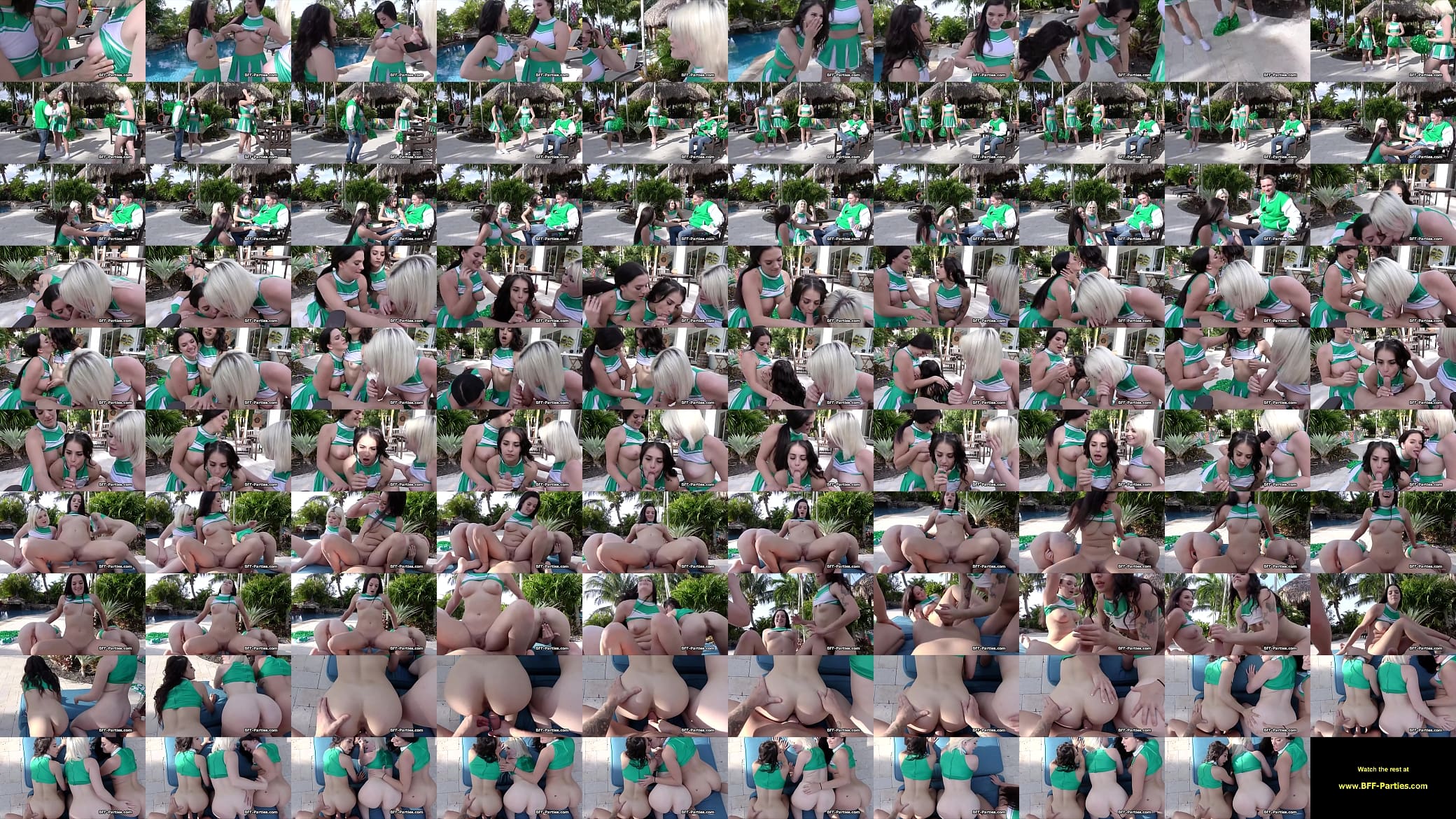Fucking cheerleaders one by one next to the pool 预览图