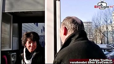 German grandma flirted with and fucked by grandpa on the street