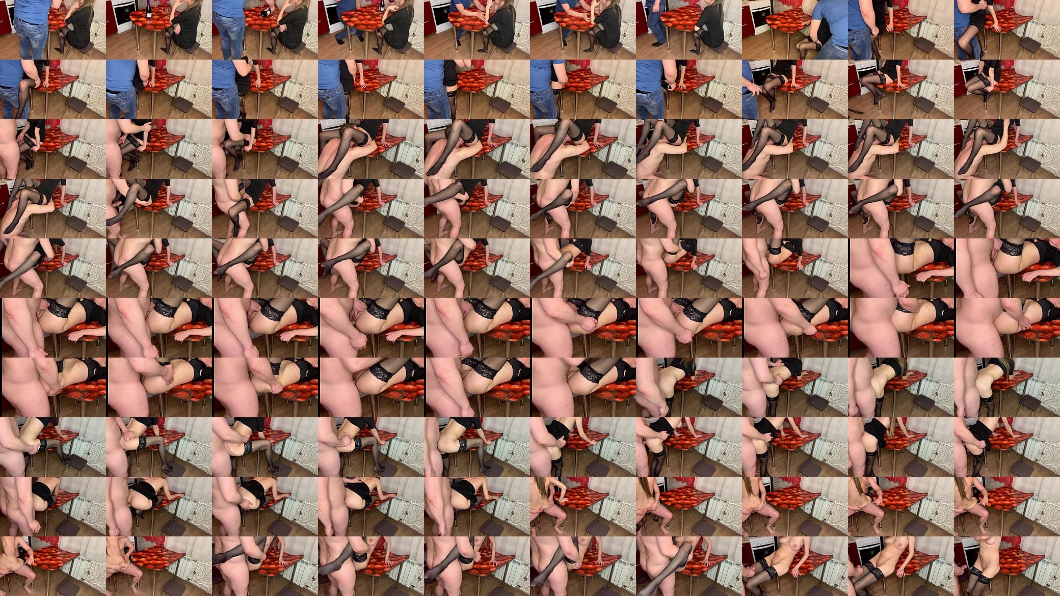 Invited a friend to visit and after a glass of fucked her right on the table 预览图