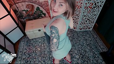 Girl next DOOR riding a monster dildo