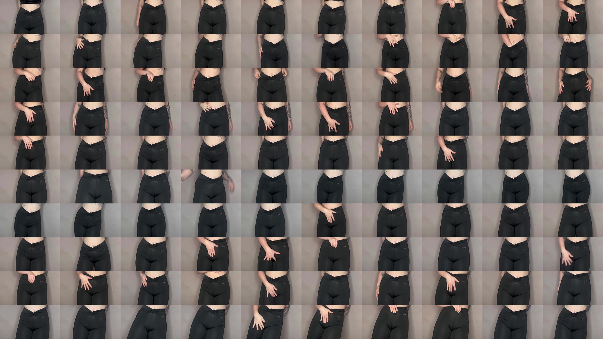 ASMR Cameltoe in Tight Black Leggings 预览图