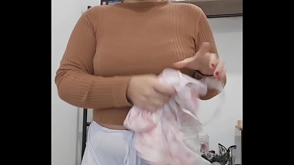 Tidying up the room and doing a live in short shorts to show off my ass