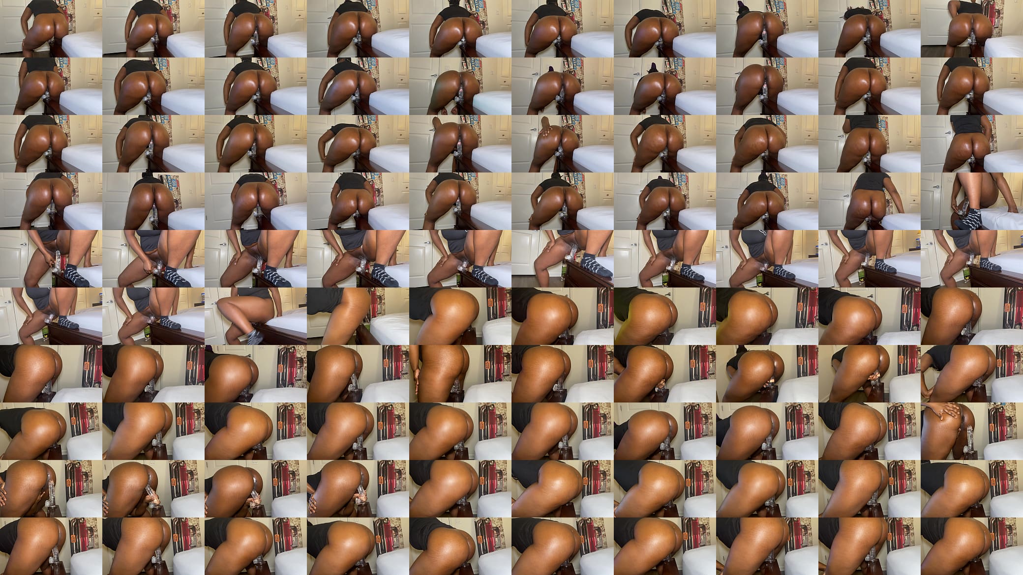 Big Oiled Ebony Ass Riding Dildo 预览图