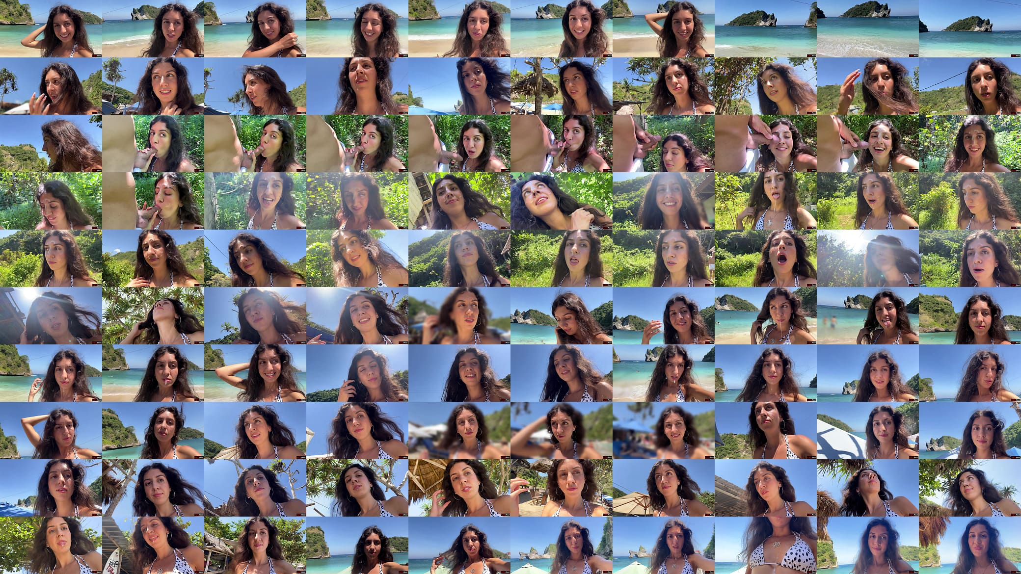 Walking with hot cum on my face on a public beach full of people - Cumwalk 预览图