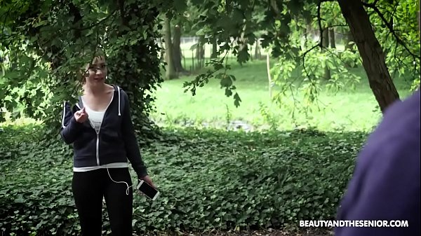 Creepy old guy licks ass and fucks runner in the park