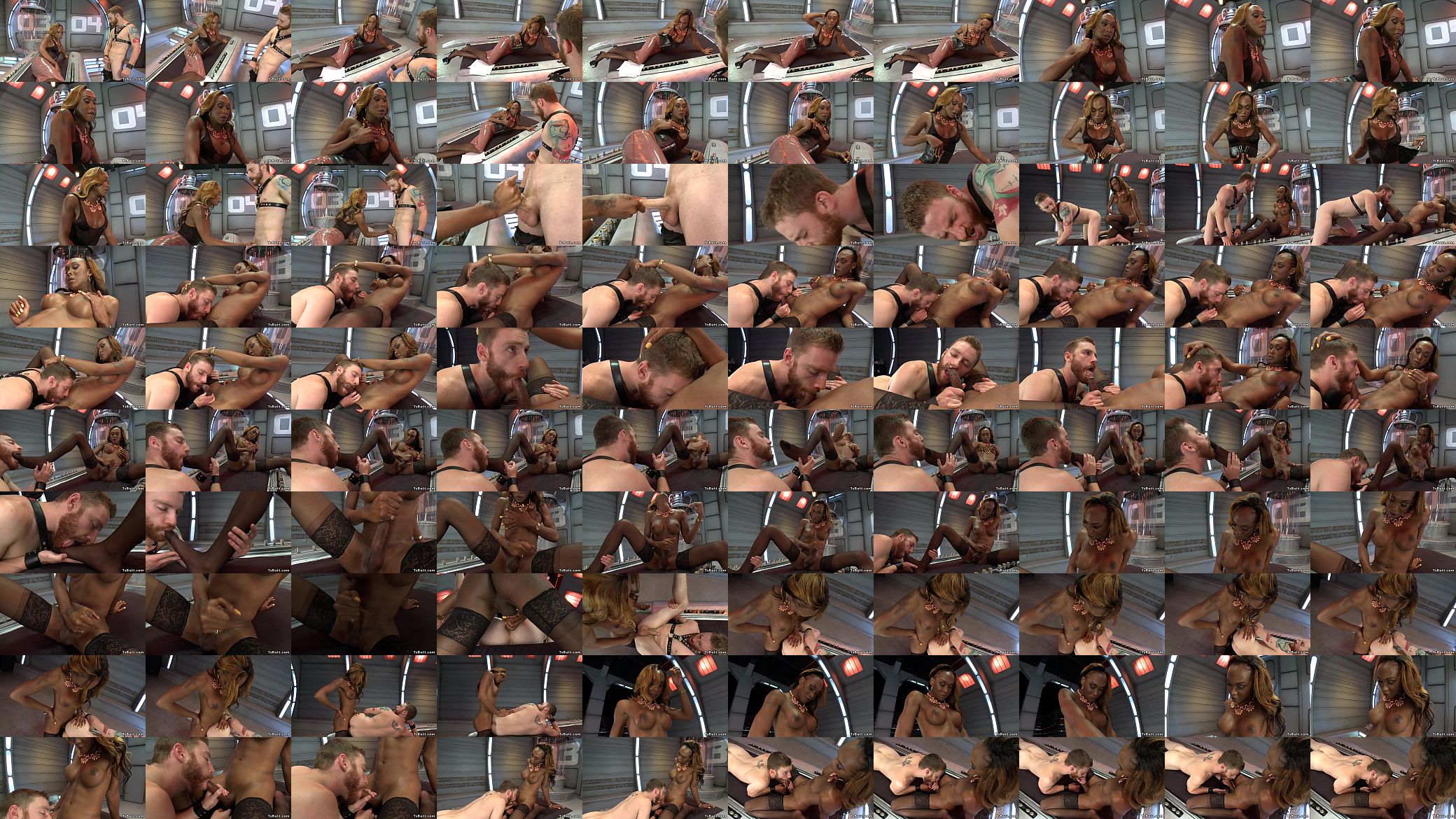 Busty black shemale bangs male slave 预览图