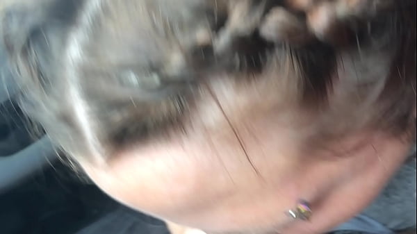 white bitch sucking dick in car
