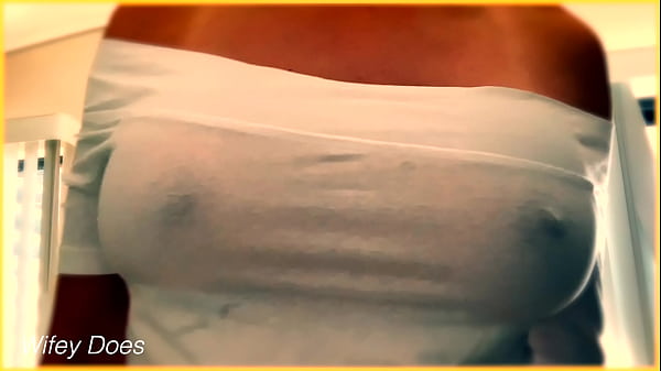 PREVIEW - WIFE shows amazing tits in braless wet shirt