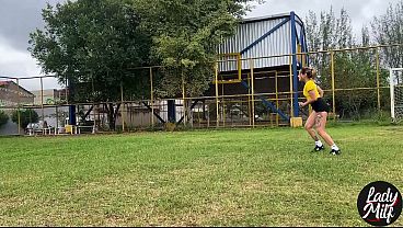 Hot sex with a naughty wife after a workout to see who can last the longest.