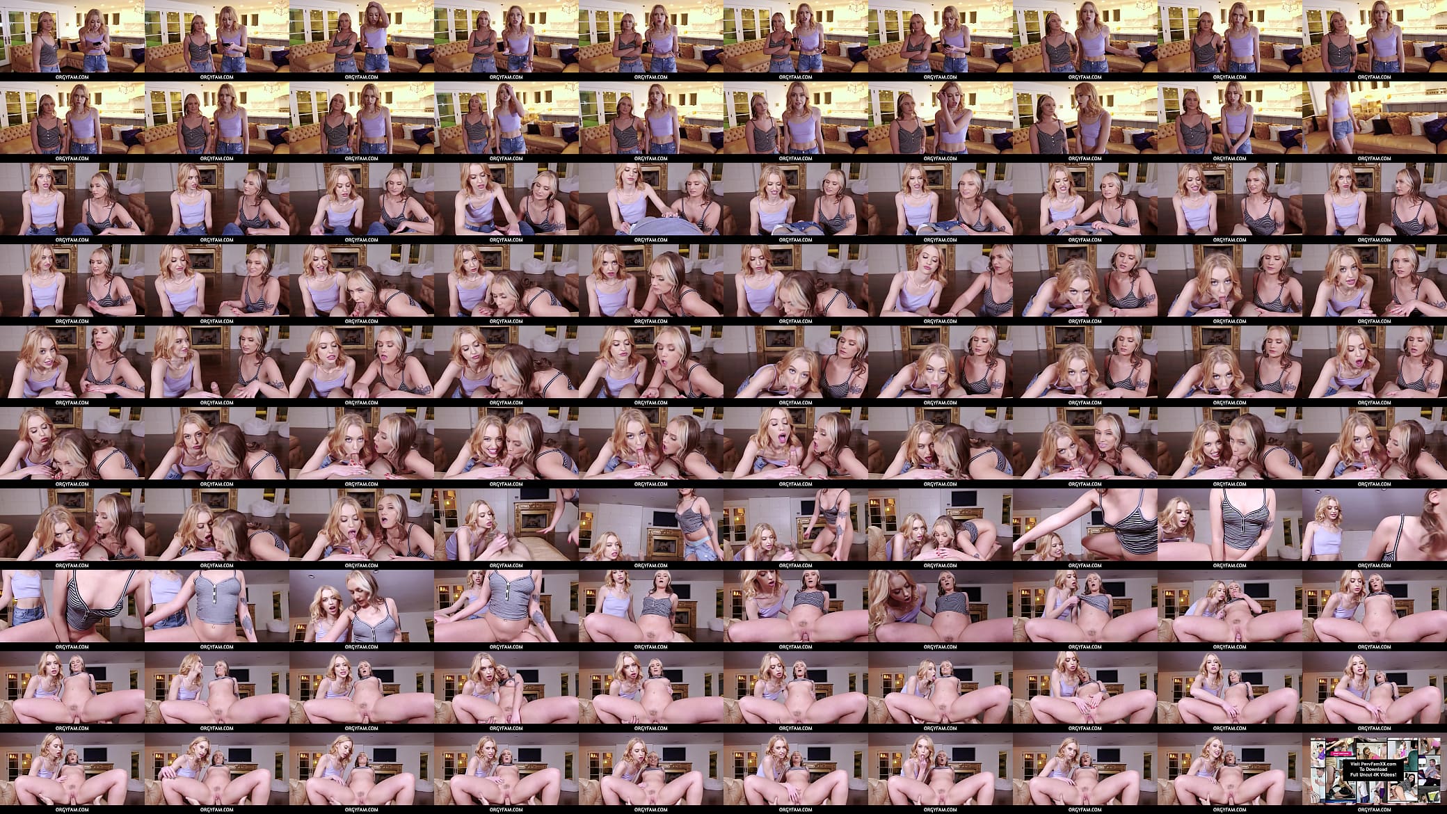 OrgyFam  - Really hot Stepsisters taking turns pleasuring their horny stepbrothers cock 预览图