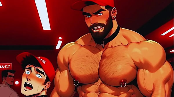 Hot Gay Sex with Waiters in Public During Dinner. Hard Cock in the Ass and Cum on the Customers' Food.