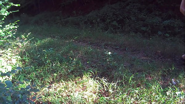 Nudepee in summerforest