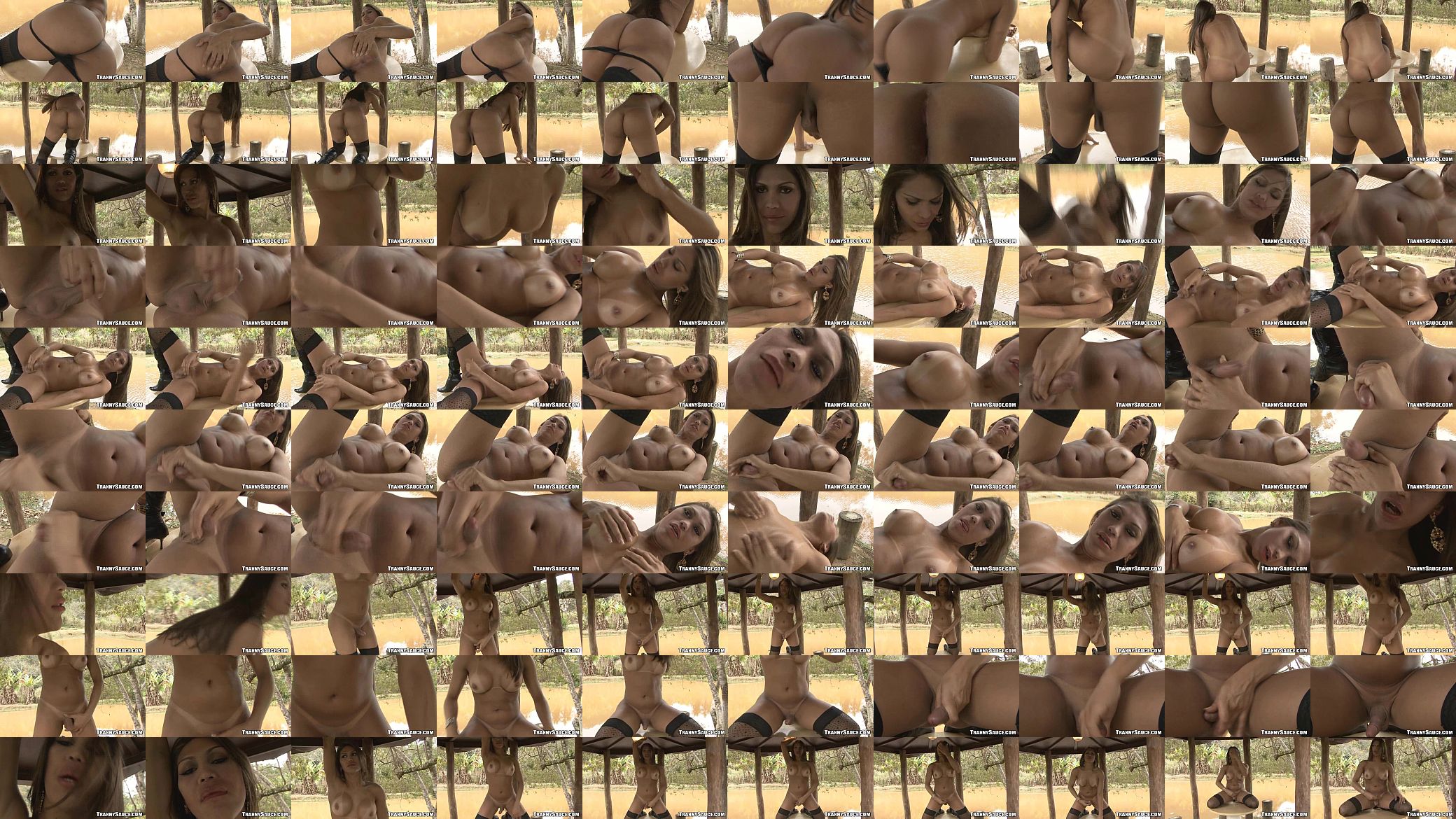 Sexy shemale babe gets naked and masturbates 预览图