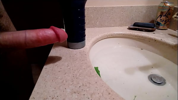 Download Video - Jerking Lubed Cock With Hand and Fleshlight in Bathroom