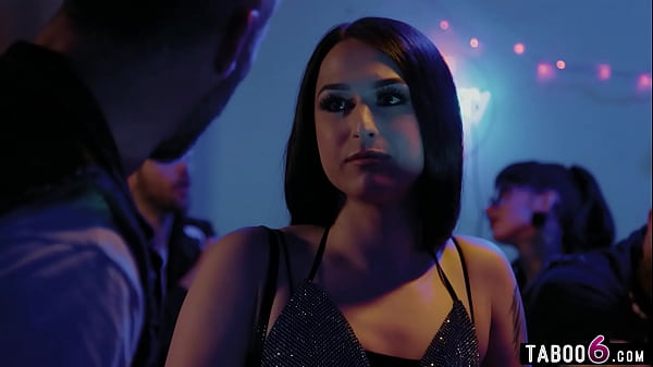 Small cock shemale Khloe Kay sex with a biker b...