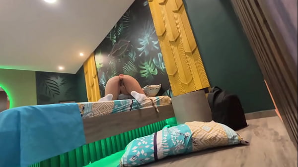 Latina with a big ass comes home from school horny and sticks a huge toy up her ass and her stepfather helps her with her arousal