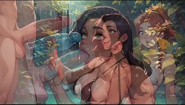 Farmer Kink [ TABOO Hentai Game ] Ep.21 LESBIANS SHARING a GIANT COCK by the lake !