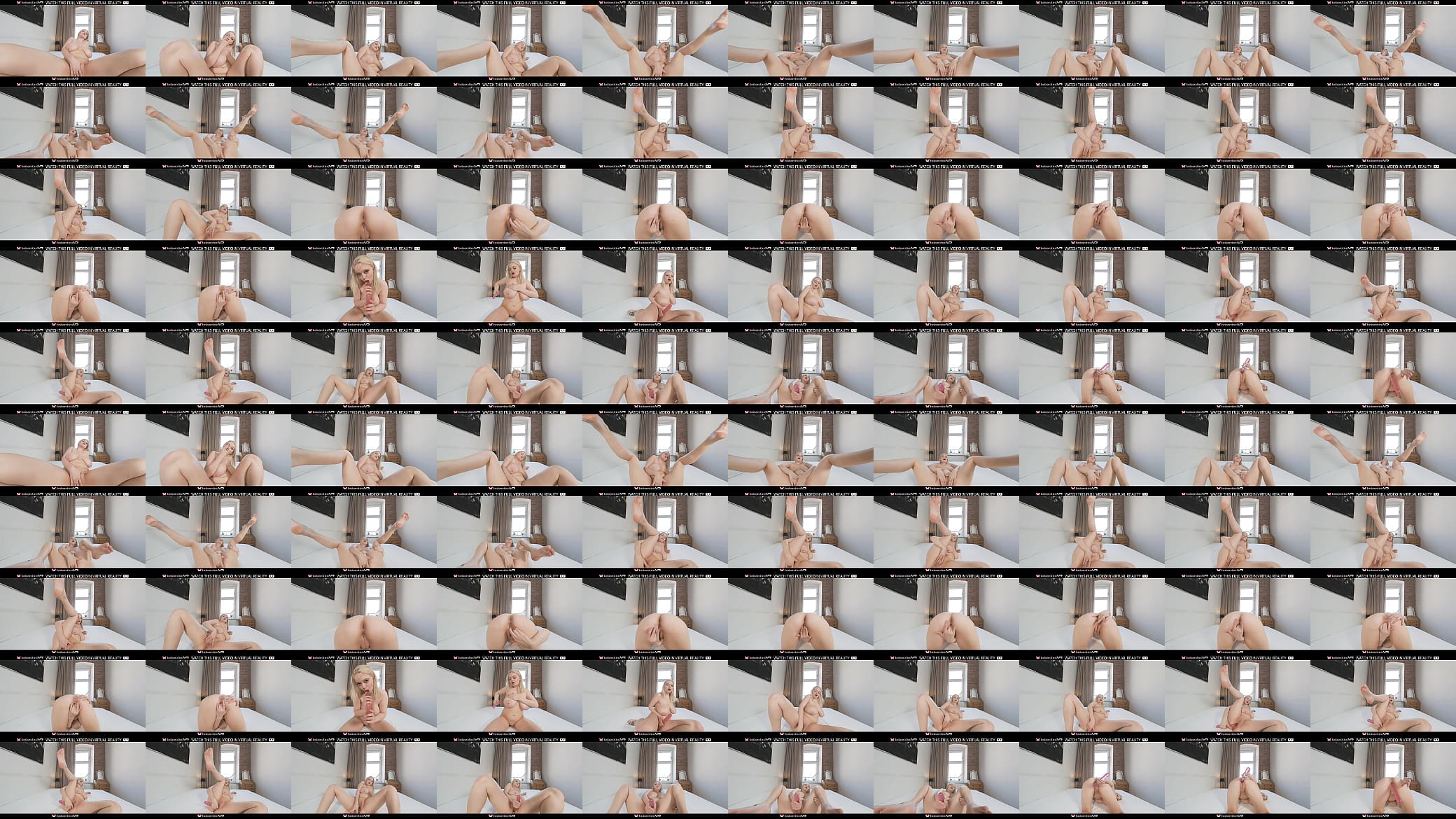 Solo busty blonde Sandra Sweet plays with a huge dildo,in VR. 预览图